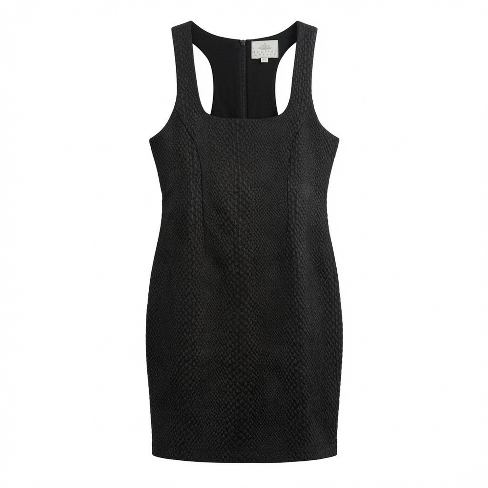 Madison Marcus Black Textured Mini Dress XS Racerback Party Cocktail‎